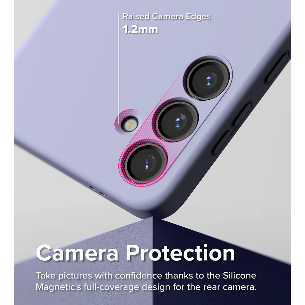 Picture of Samsung Galaxy S24 Case | Ringke Soft Liquid Silicone Case with Magnetic Ring Protection Case for Samsung Galaxy S24 (Lavender)