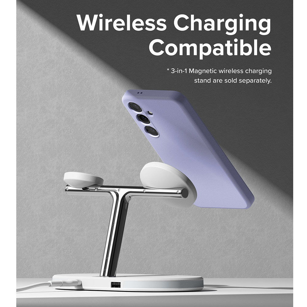 Picture of Samsung Galaxy S24 Case | Ringke Soft Liquid Silicone Case with Magnetic Ring Protection Case for Samsung Galaxy S24 (Lavender)