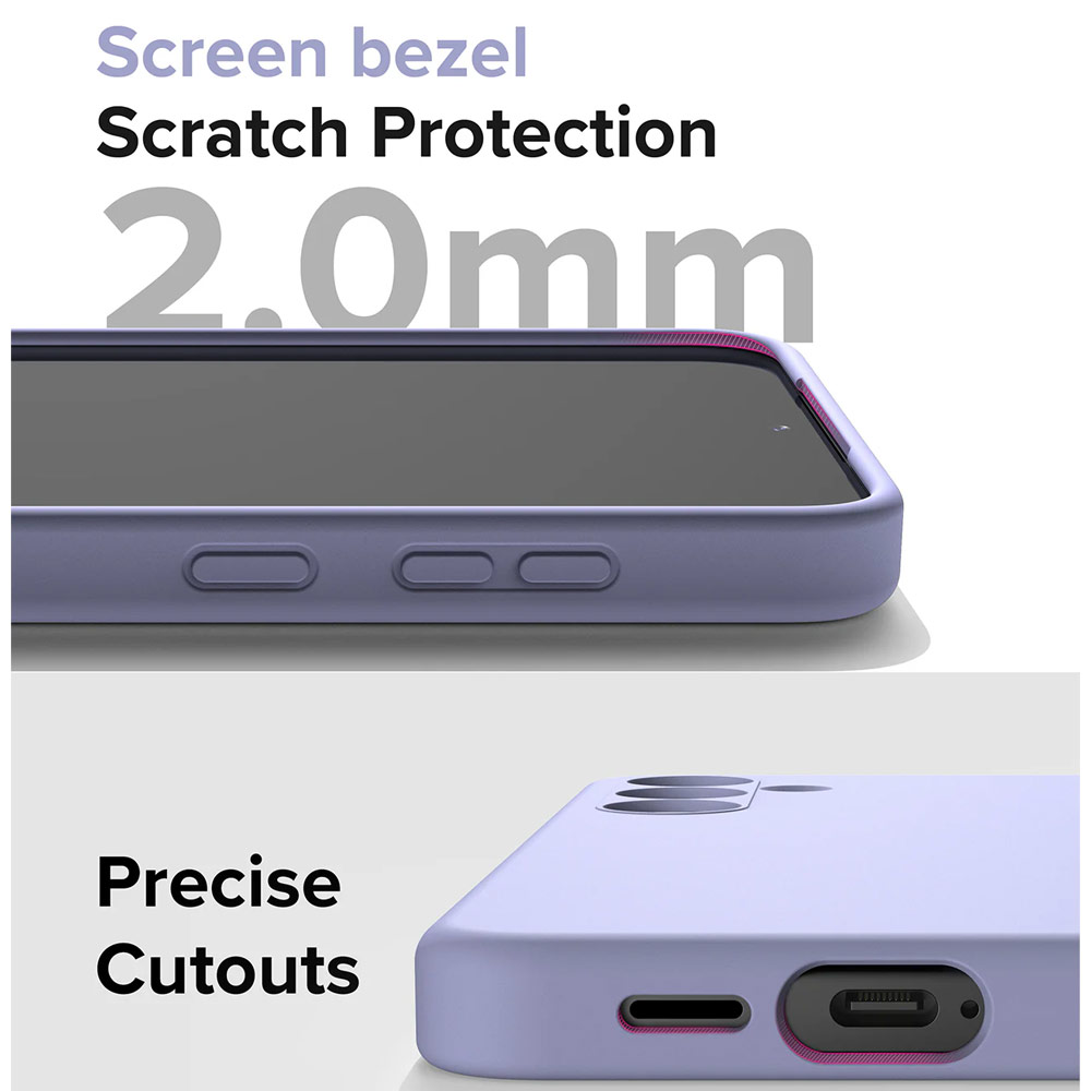 Picture of Samsung Galaxy S24 Case | Ringke Soft Liquid Silicone Case with Magnetic Ring Protection Case for Samsung Galaxy S24 (Lavender)