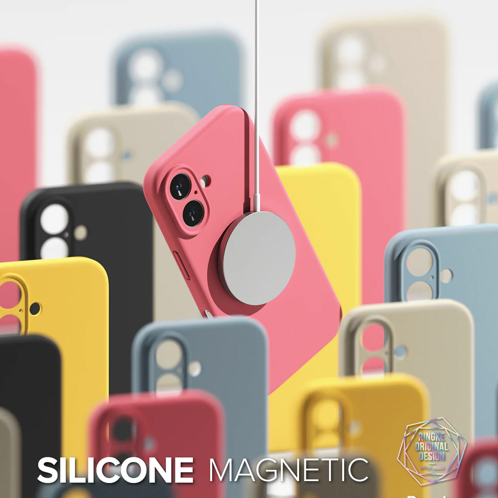 Picture of Apple iPhone 16 6.1 Case | Ringke Silicone Magnetic Drop Protection Case for iPhone 16 6.1 (Black)