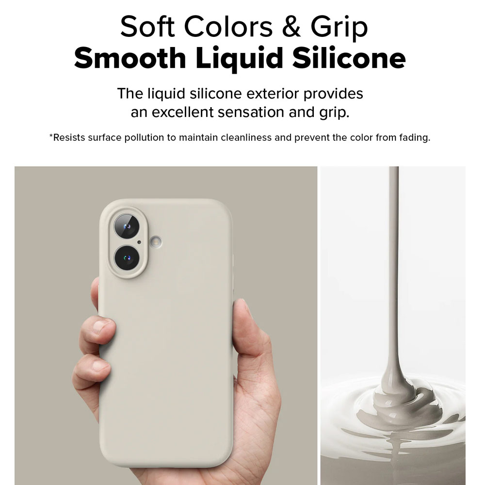 Picture of Apple iPhone 16 6.1 Case | Ringke Silicone Magnetic Drop Protection Case for iPhone 16 6.1 (Stone)