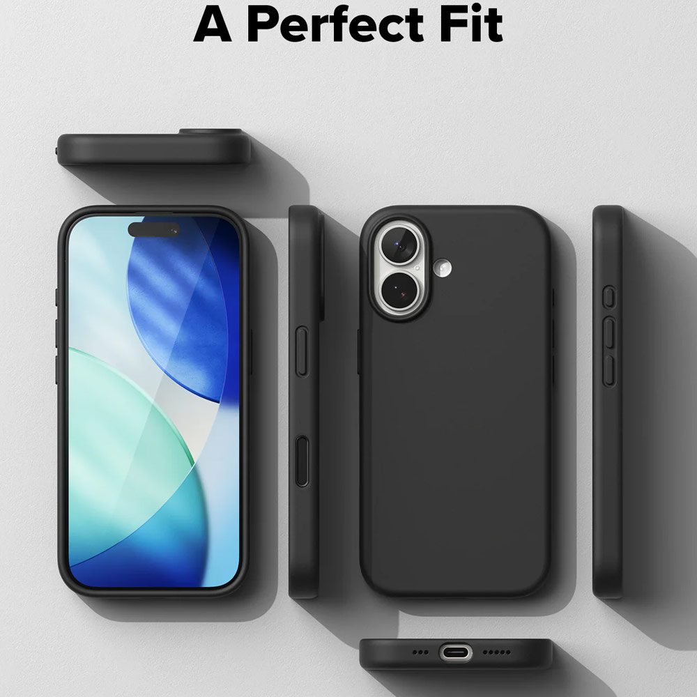 Picture of Apple iPhone 17 6.3 Case | Ringke Silicone Magnetic Soft Liquid Silicone Drop Protection Case with Camera Control Button for iPhone 17 6.3 (Black)