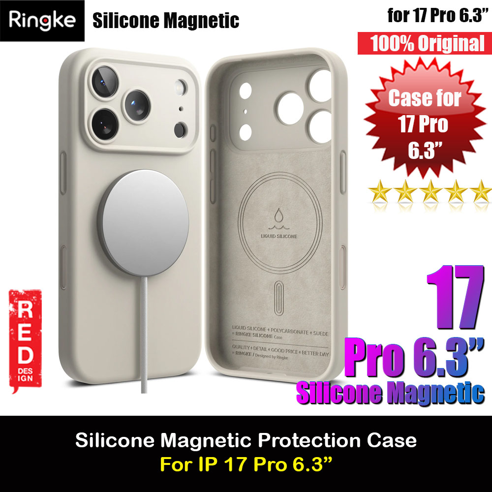 Picture of Ringke Silicone Magnetic Soft Liquid Silicone Drop Protection Case with Camera Control Button for iPhone 17 Pro 6.3 (Stone) Apple iPhone 17 Pro 6.3- Apple iPhone 17 Pro 6.3 Cases, Apple iPhone 17 Pro 6.3 Covers, iPad Cases and a wide selection of Apple iPhone 17 Pro 6.3 Accessories in Malaysia, Sabah, Sarawak and Singapore 