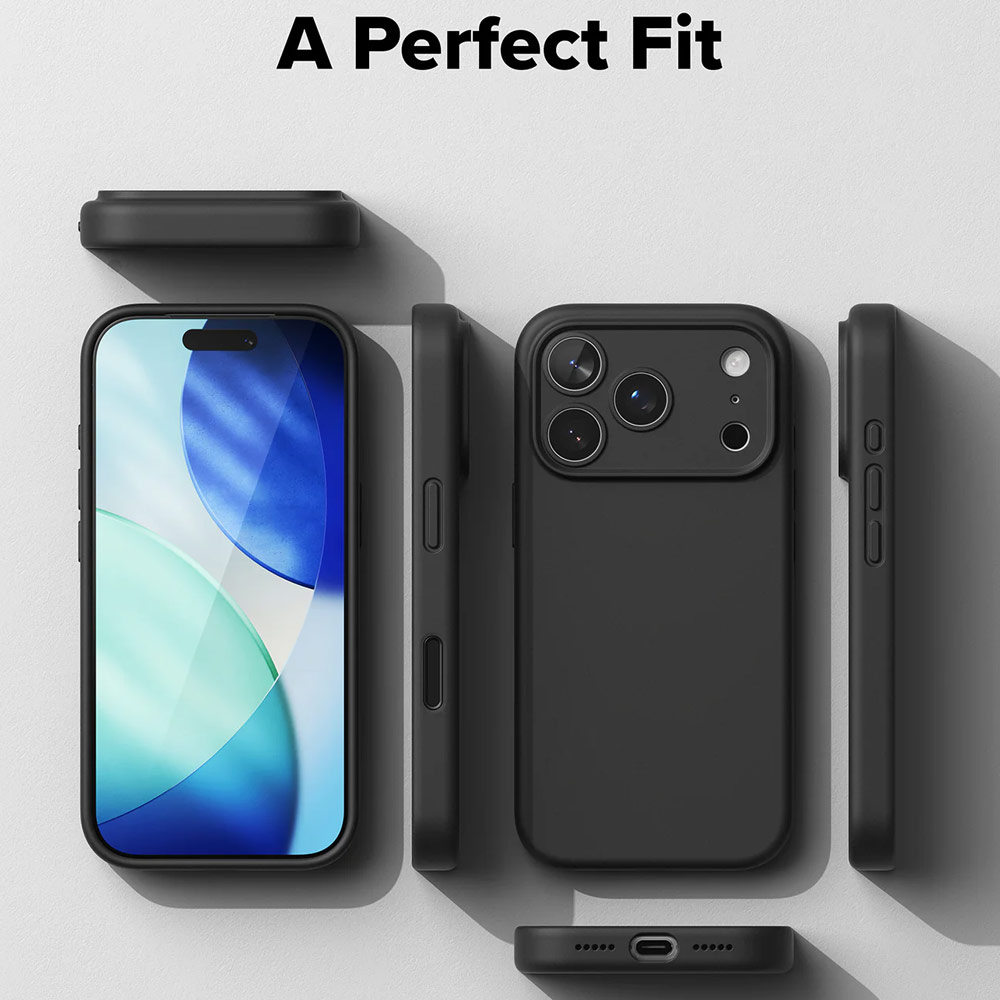 Picture of Apple iPhone 17 Pro 6.3 Case | Ringke Silicone Magnetic Soft Liquid Silicone Drop Protection Case with Camera Control Button for iPhone 17 Pro 6.3 (Black)