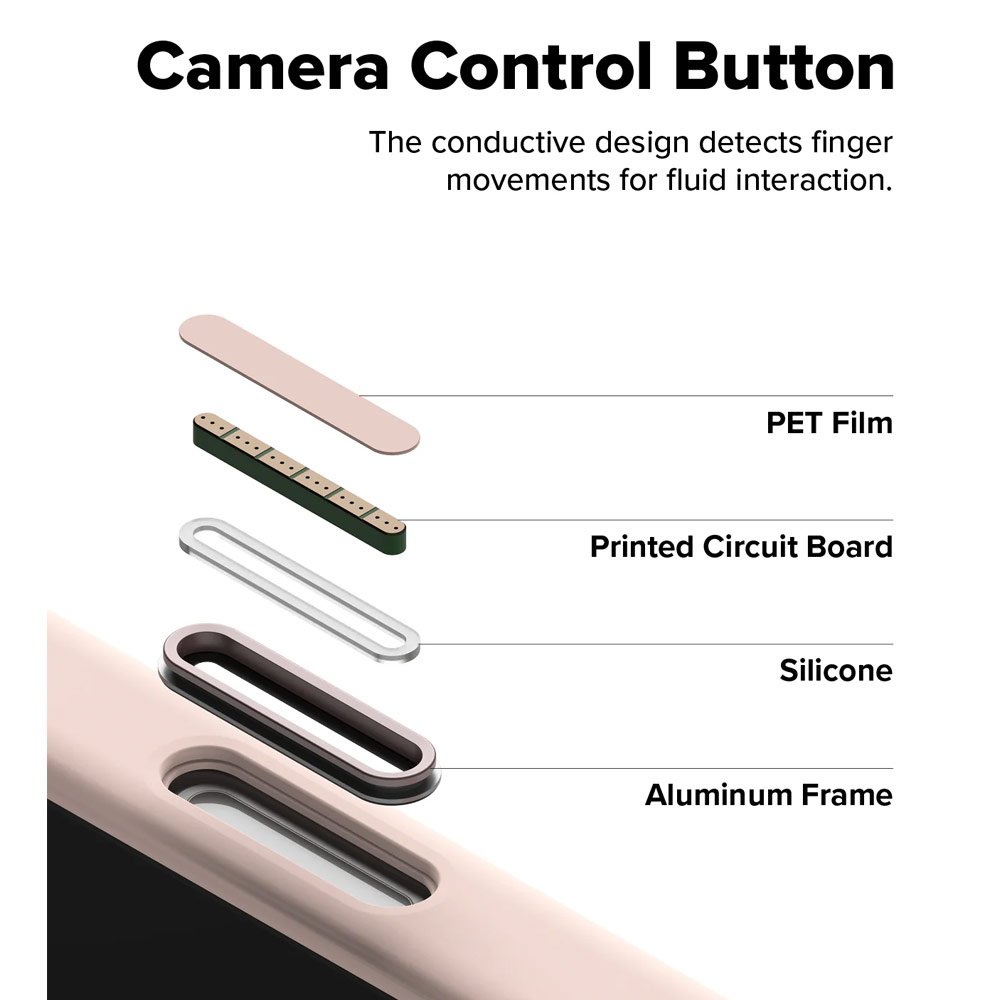 Picture of Apple iPhone 17 Pro 6.3 Case | Ringke Silicone Magnetic Soft Liquid Silicone Drop Protection Case with Camera Control Button for iPhone 17 Pro 6.3 (Pink Sand)