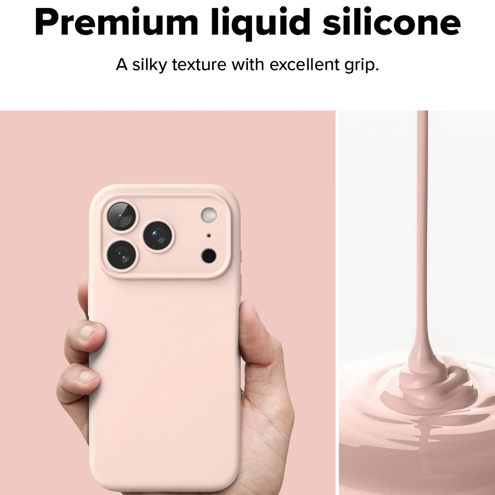 Picture of Apple iPhone 17 Pro 6.3 Case | Ringke Silicone Magnetic Soft Liquid Silicone Drop Protection Case with Camera Control Button for iPhone 17 Pro 6.3 (Pink Sand)