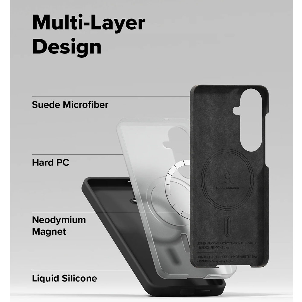 Picture of Samsung Galaxy S26 Plus Case | Ringke Silicone Magnetic Soft Protection Case for Samsung Galaxy S26 Plus (Black)