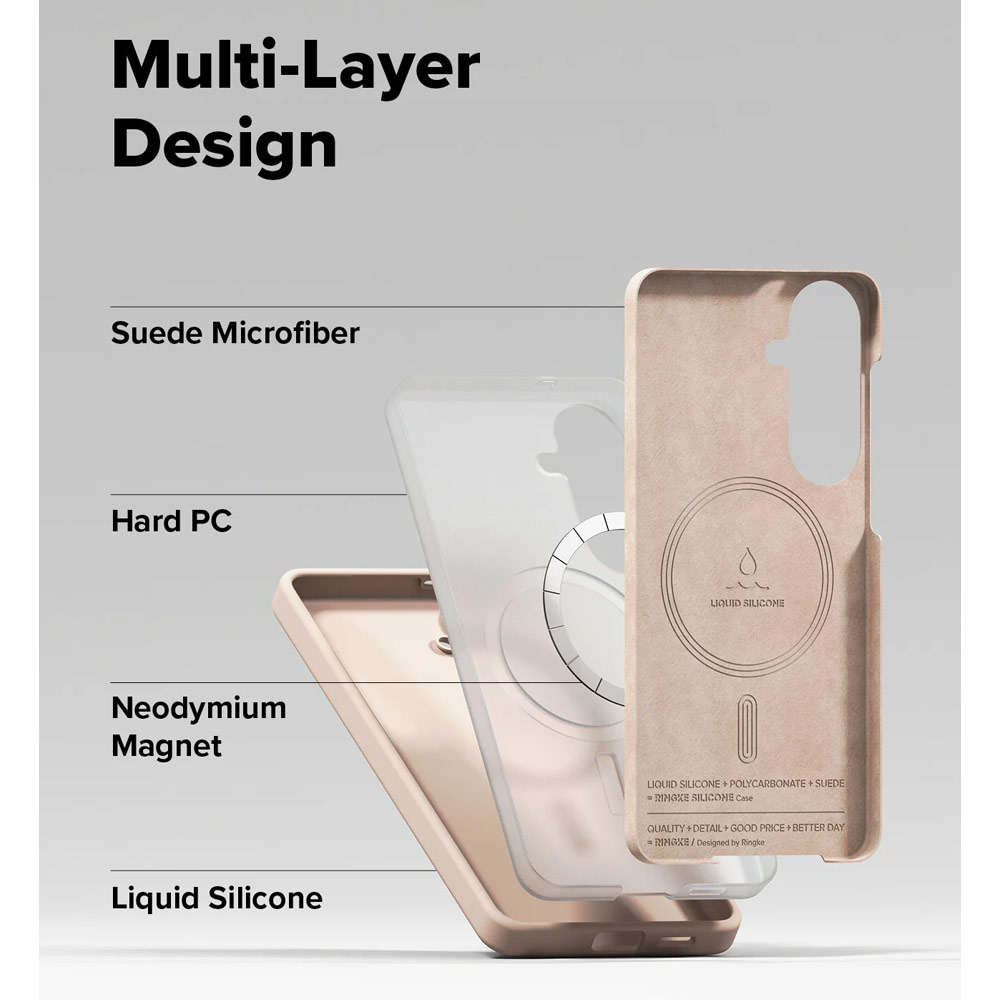 Picture of Samsung Galaxy S26 Case | Ringke Silicone Magnetic Soft Protection Case for Samsung Galaxy S26 (Pink Sand)