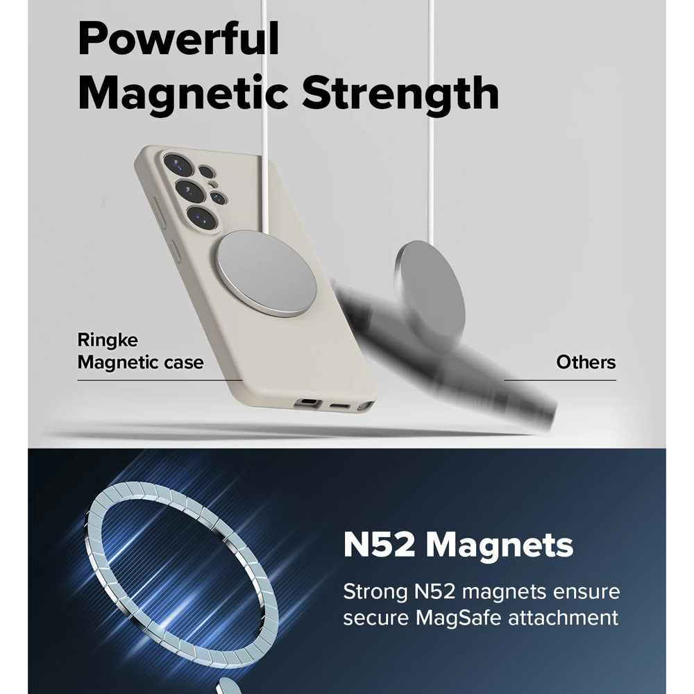 Picture of Samsung Galaxy S26 Case | Ringke Silicone Magnetic Soft Protection Case for Samsung Galaxy S26 (Stone)