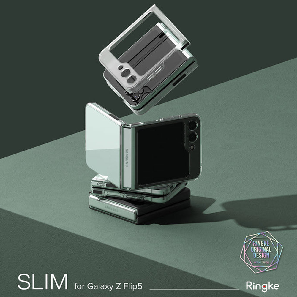 Picture of Samsung Galaxy Z Flip 5 Case | Ringke Anti Yellowing Ultra Slim Protection Case with Strap Hole for Samsung Galaxy Z Flip 5 (Clear)