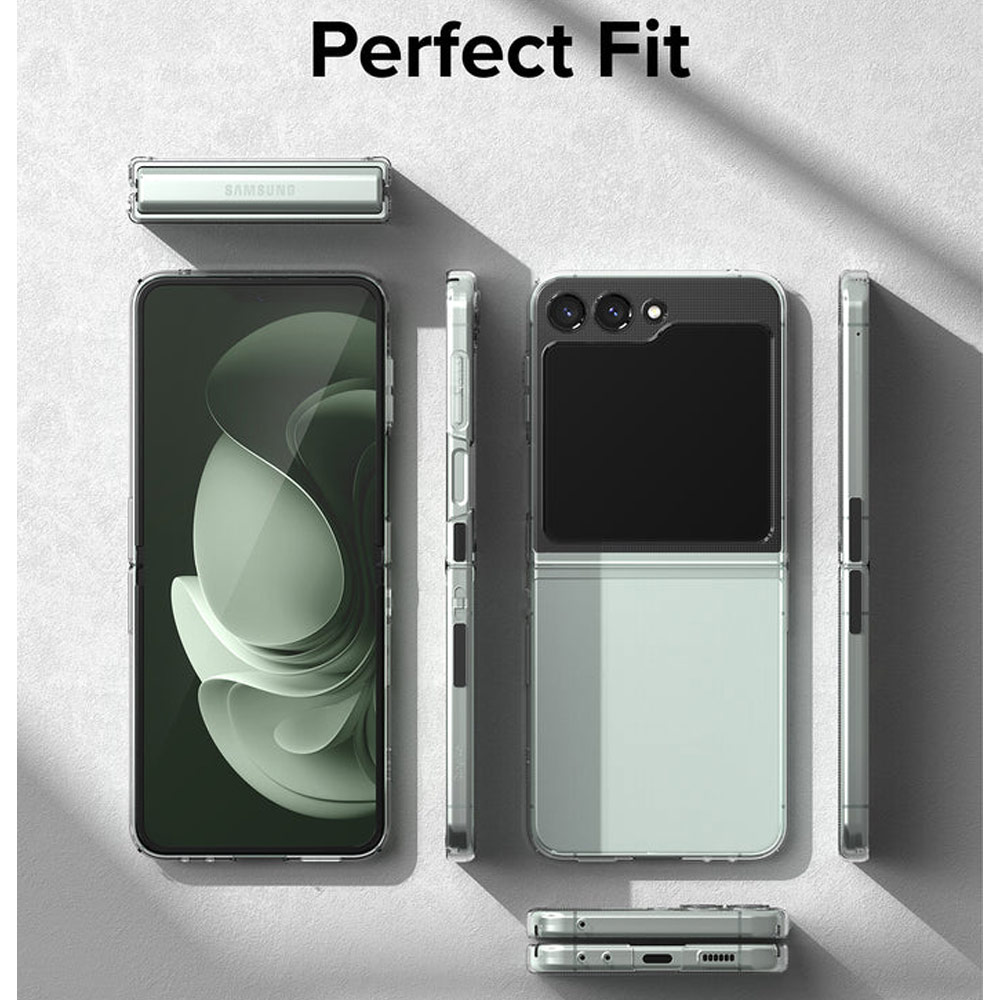 Picture of Samsung Galaxy Z Flip 5 Case | Ringke Anti Yellowing Ultra Slim Protection Case with Strap Hole for Samsung Galaxy Z Flip 5 (Clear)
