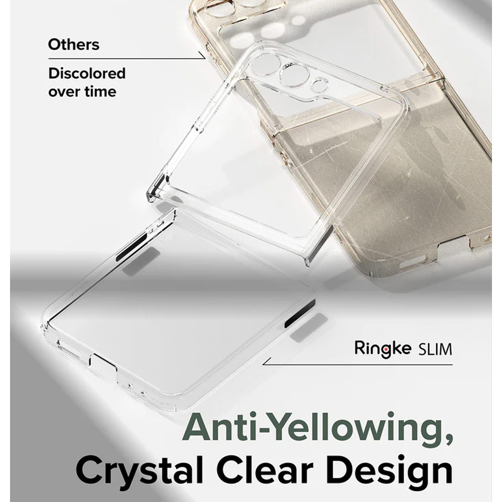 Picture of Samsung Galaxy Z Flip 5 Case | Ringke Anti Yellowing Ultra Slim Protection Case with Strap Hole for Samsung Galaxy Z Flip 5 (Clear)