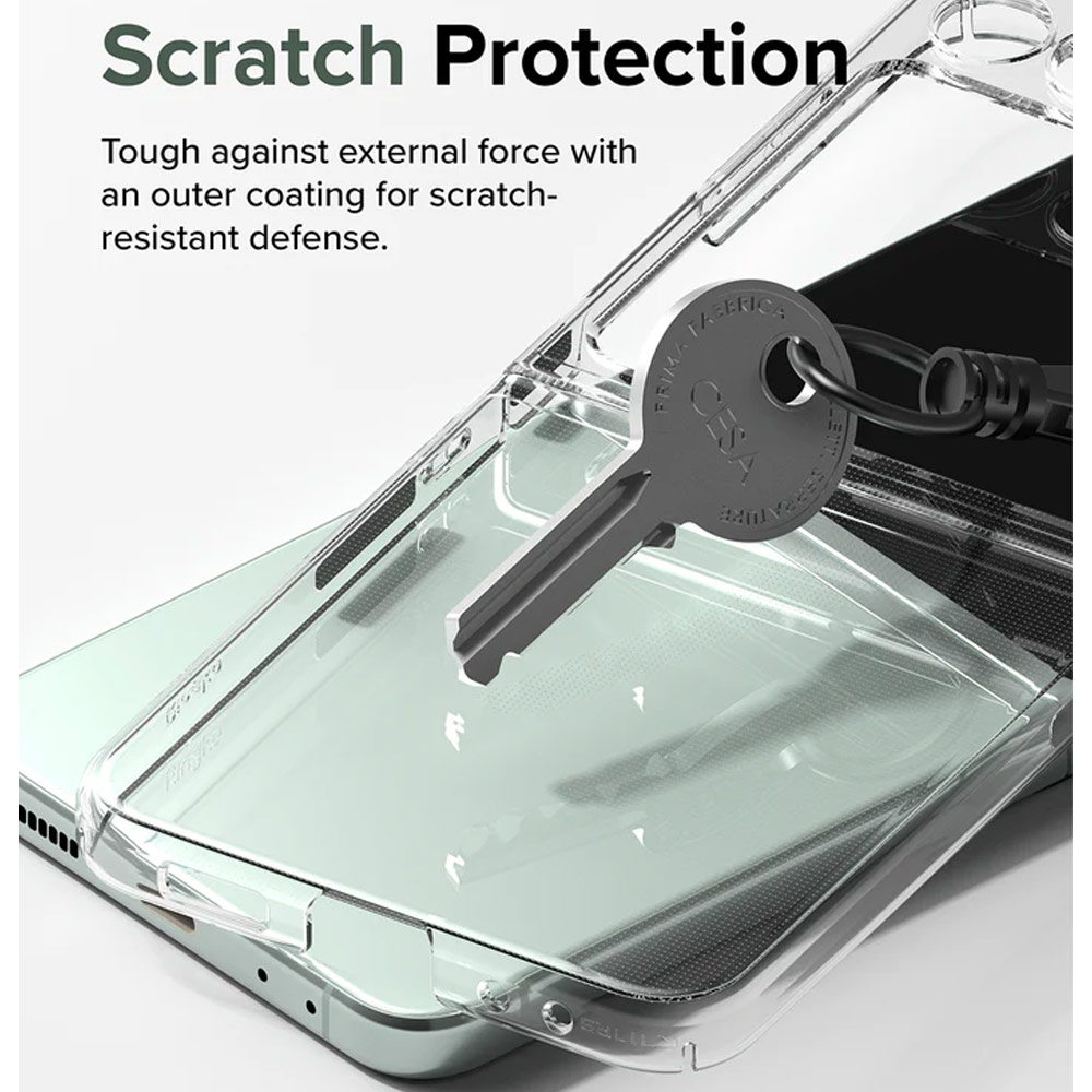 Picture of Samsung Galaxy Z Flip 5 Case | Ringke Anti Yellowing Ultra Slim Protection Case with Strap Hole for Samsung Galaxy Z Flip 5 (Clear)