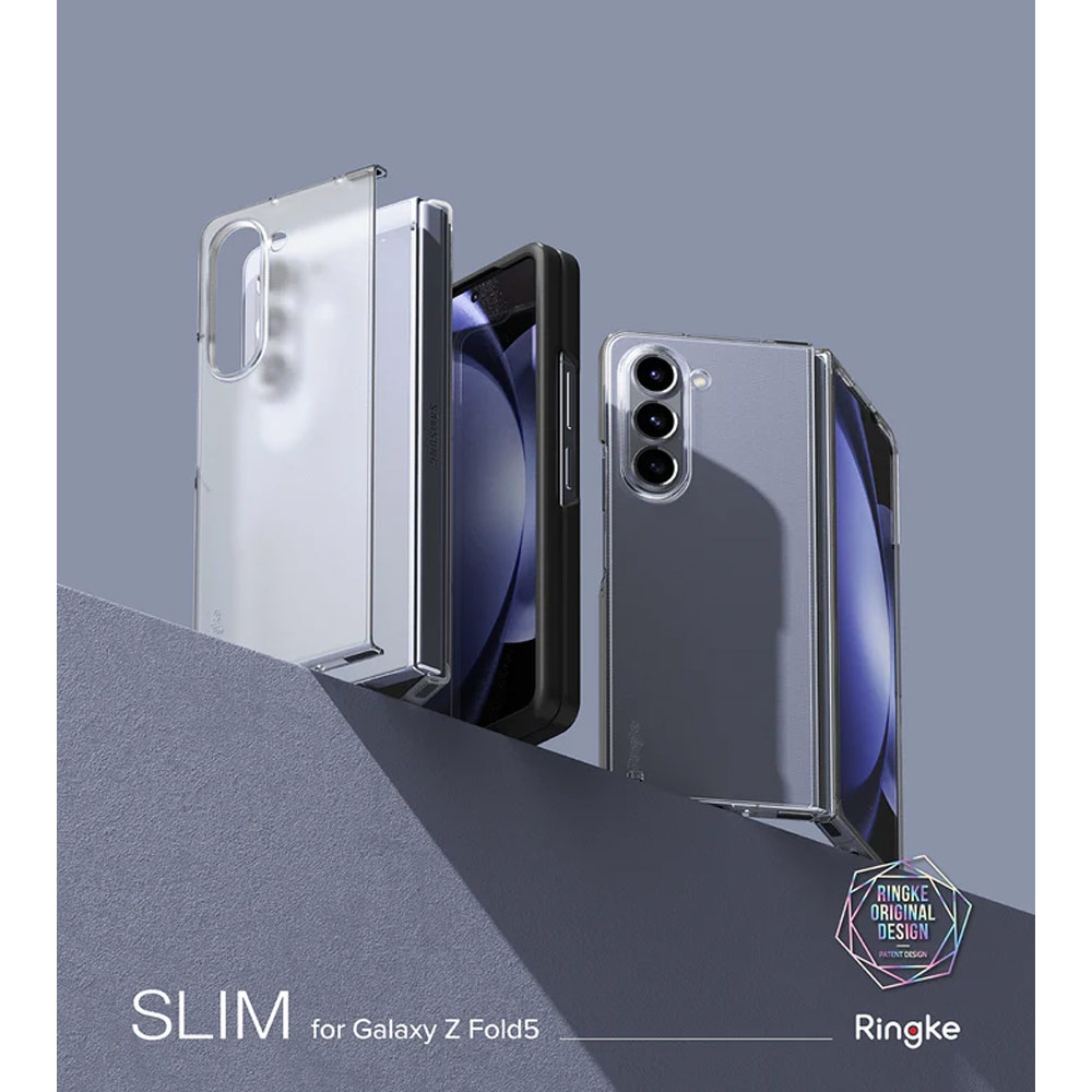 Picture of Samsung Galaxy Z Fold 5 Case | Ringke Anti Yellowing Ultra Slim Protection Case with Strap Hole for Samsung Galaxy Z Fold 5 (Clear)