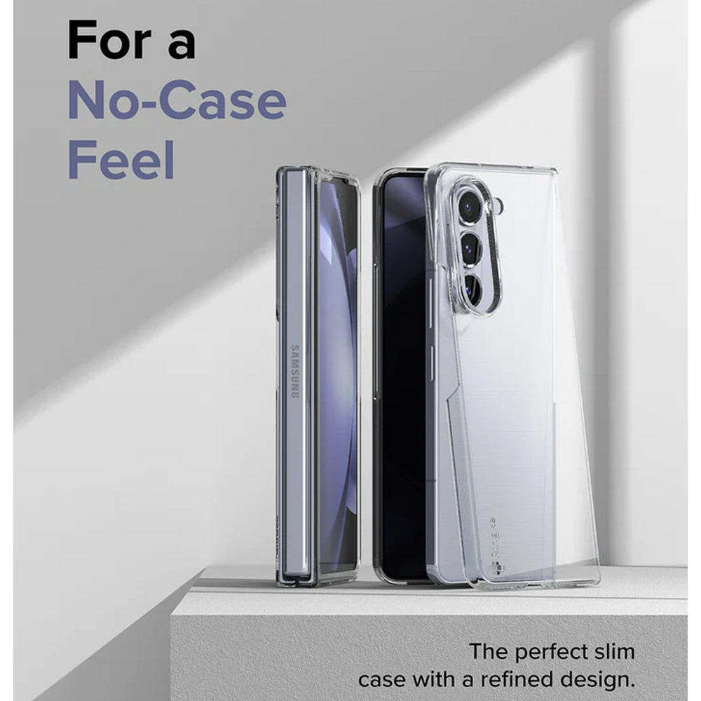 Picture of Samsung Galaxy Z Fold 5 Case | Ringke Anti Yellowing Ultra Slim Protection Case with Strap Hole for Samsung Galaxy Z Fold 5 (Clear)