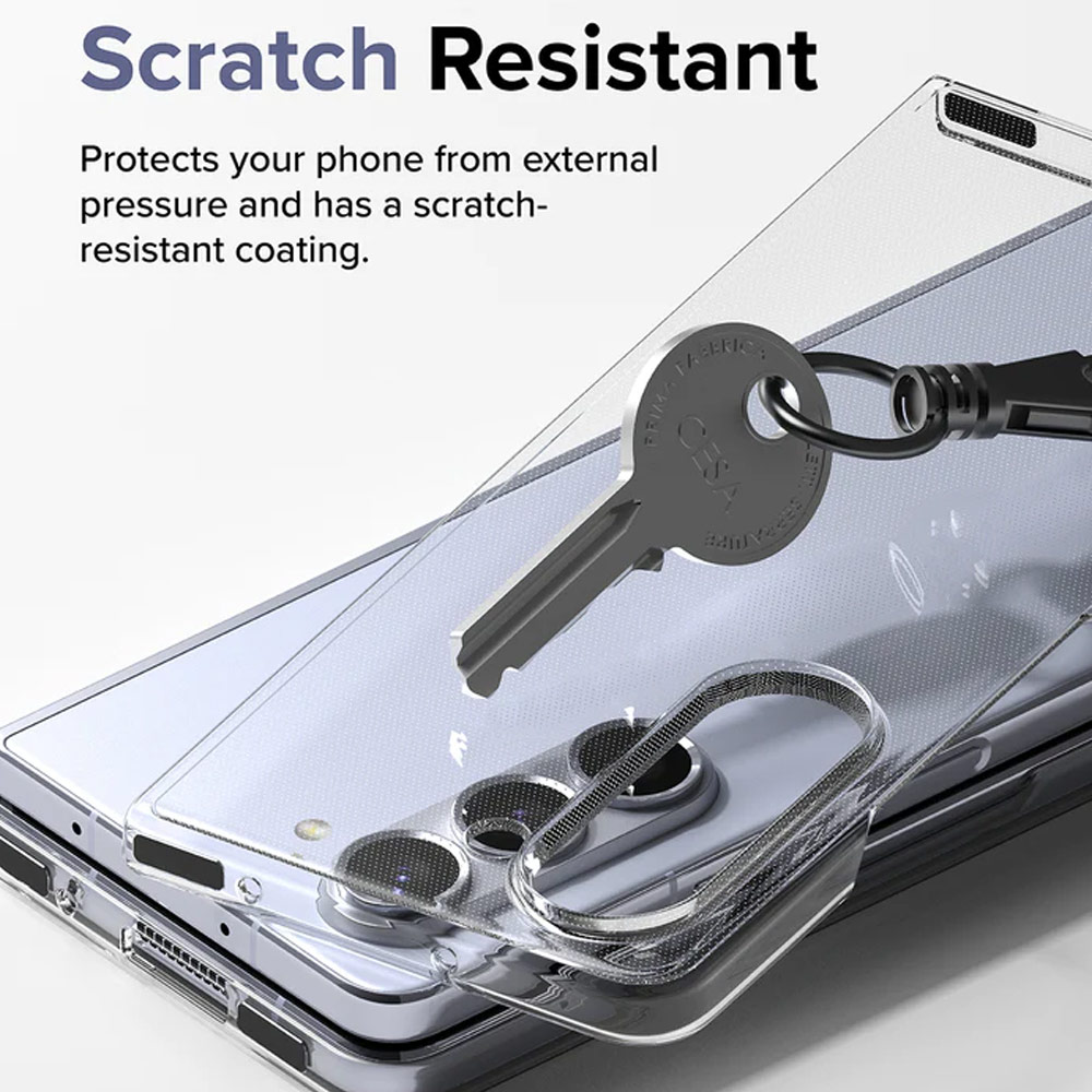 Picture of Samsung Galaxy Z Fold 5 Case | Ringke Anti Yellowing Ultra Slim Protection Case with Strap Hole for Samsung Galaxy Z Fold 5 (Clear)