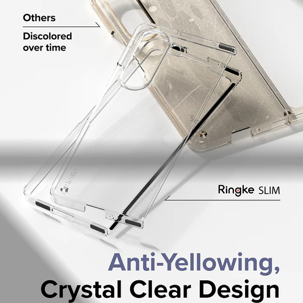 Picture of Samsung Galaxy Z Fold 5 Case | Ringke Anti Yellowing Ultra Slim Protection Case with Strap Hole for Samsung Galaxy Z Fold 5 (Clear)