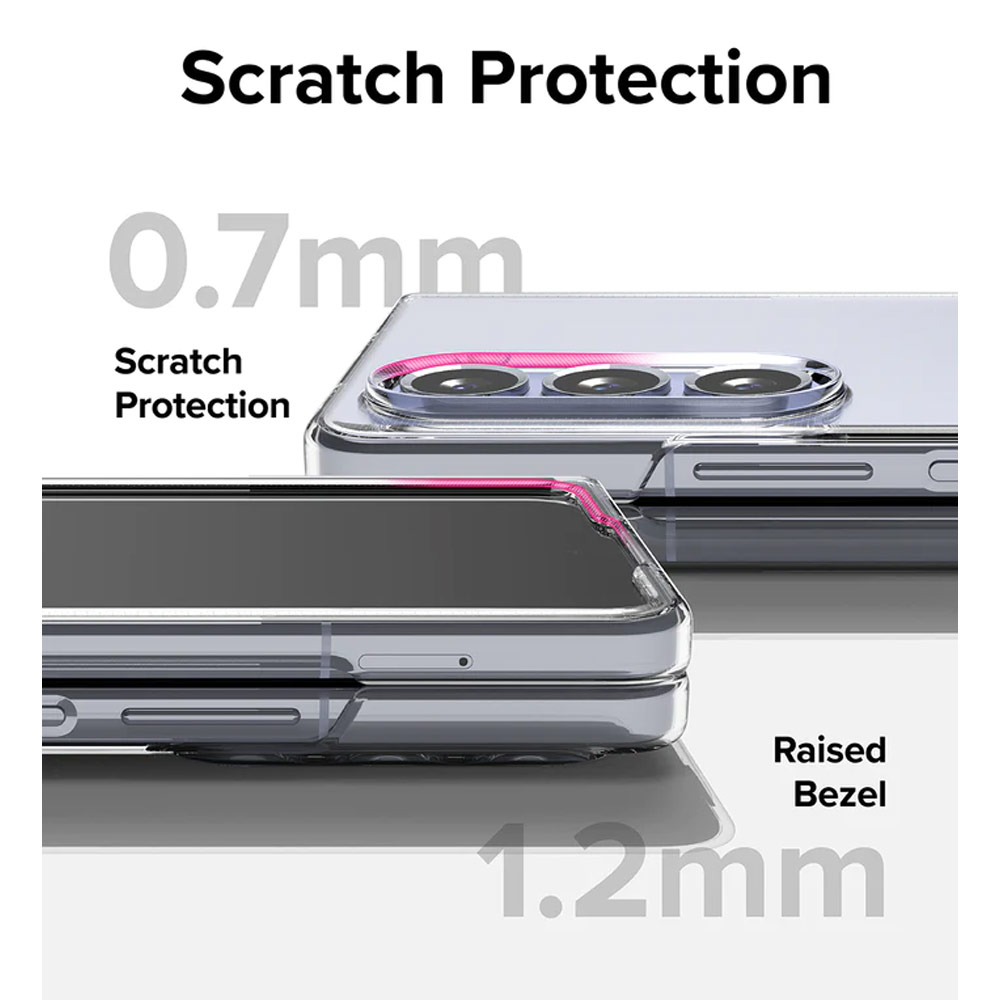 Picture of Samsung Galaxy Z Fold 5 Case | Ringke Anti Yellowing Ultra Slim Protection Case with Strap Hole for Samsung Galaxy Z Fold 5 (Clear)