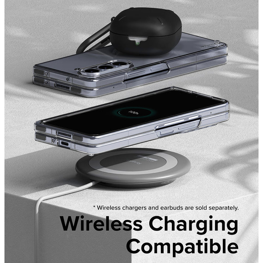 Picture of Samsung Galaxy Z Fold 5 Case | Ringke Anti Yellowing Ultra Slim Protection Case with Strap Hole for Samsung Galaxy Z Fold 5 (Clear)
