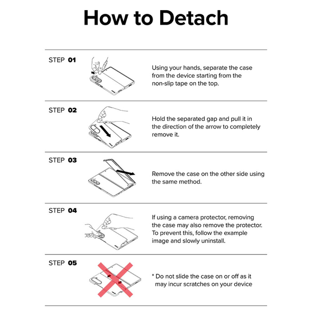 Picture of Samsung Galaxy Z Fold 5 Case | Ringke Anti Yellowing Ultra Slim Protection Case with Strap Hole for Samsung Galaxy Z Fold 5 (Clear)