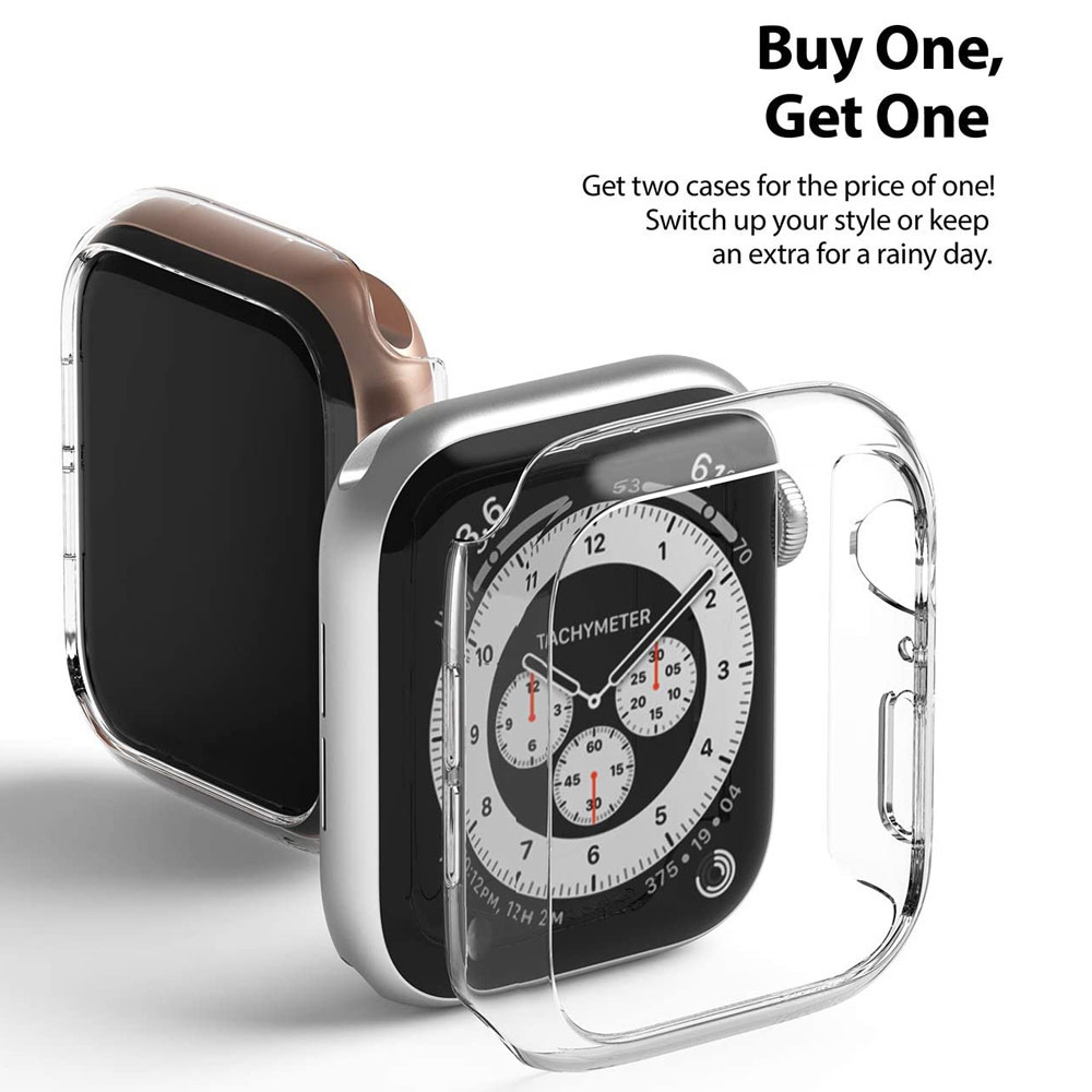 Picture of Apple Watch 40mm Case | Ringke Slim Perfect Fit Case for Apple Watch Series 4 5 6 SE 40mm (2 PACK with Clear)