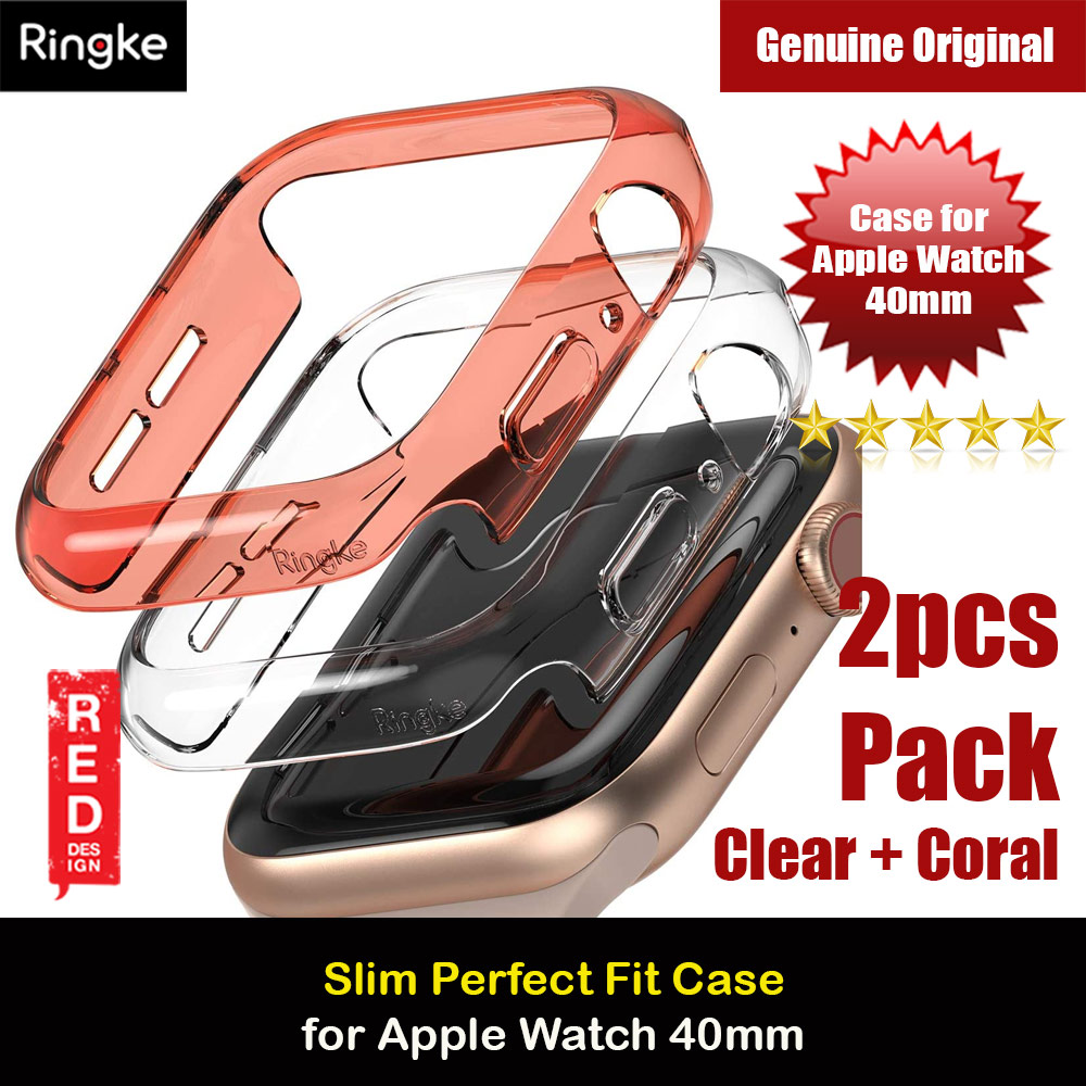 Picture of Ringke Slim Perfect Fit Case for Apple Watch Series 4 5 6 SE 40mm  (2 PACK with Clear and Cloral) Apple Watch 40mm- Apple Watch 40mm Cases, Apple Watch 40mm Covers, iPad Cases and a wide selection of Apple Watch 40mm Accessories in Malaysia, Sabah, Sarawak and Singapore 