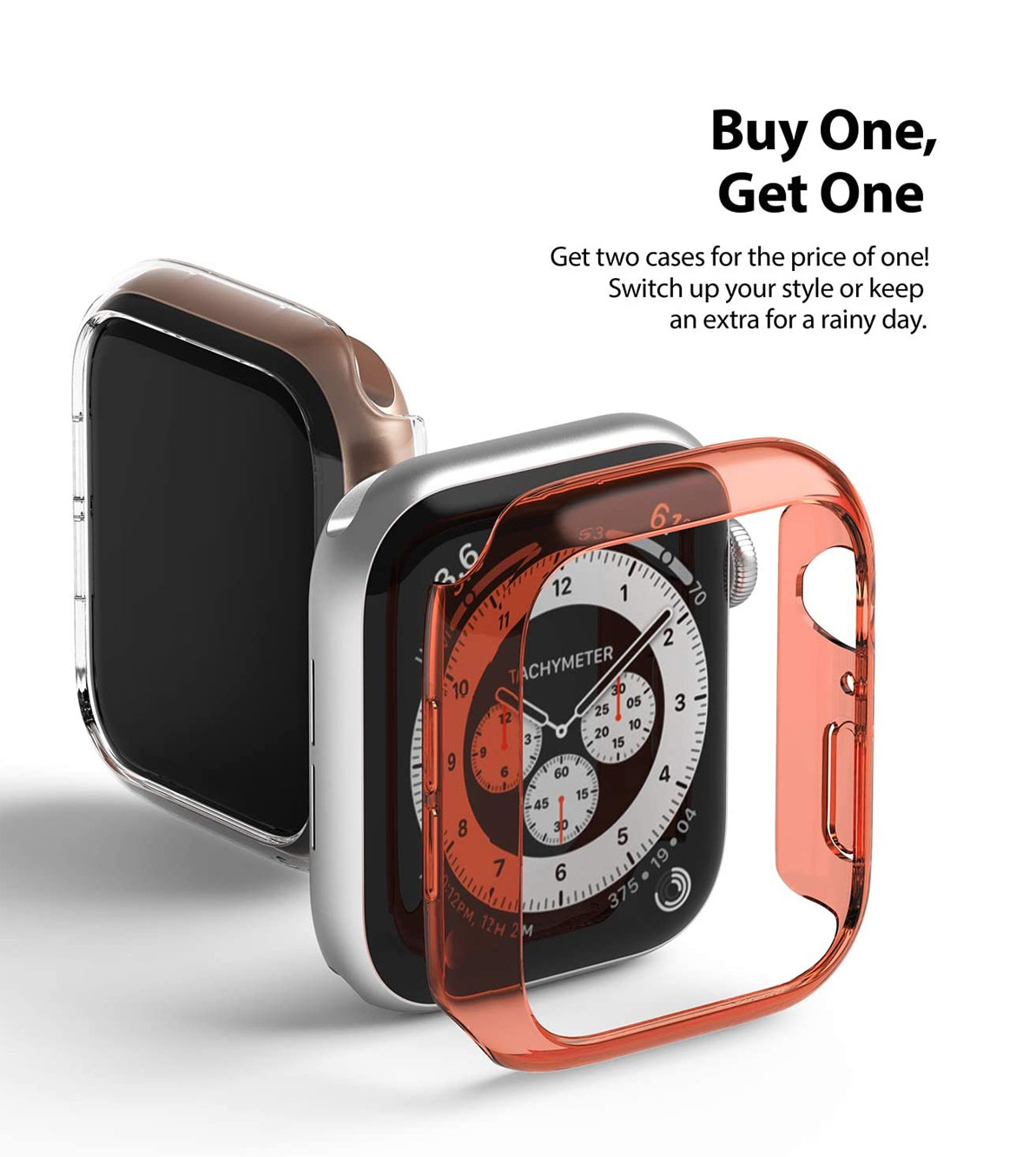 Picture of Apple Watch 40mm Case | Ringke Slim Perfect Fit Case for Apple Watch Series 4 5 6 SE 40mm  (2 PACK with Clear and Cloral)