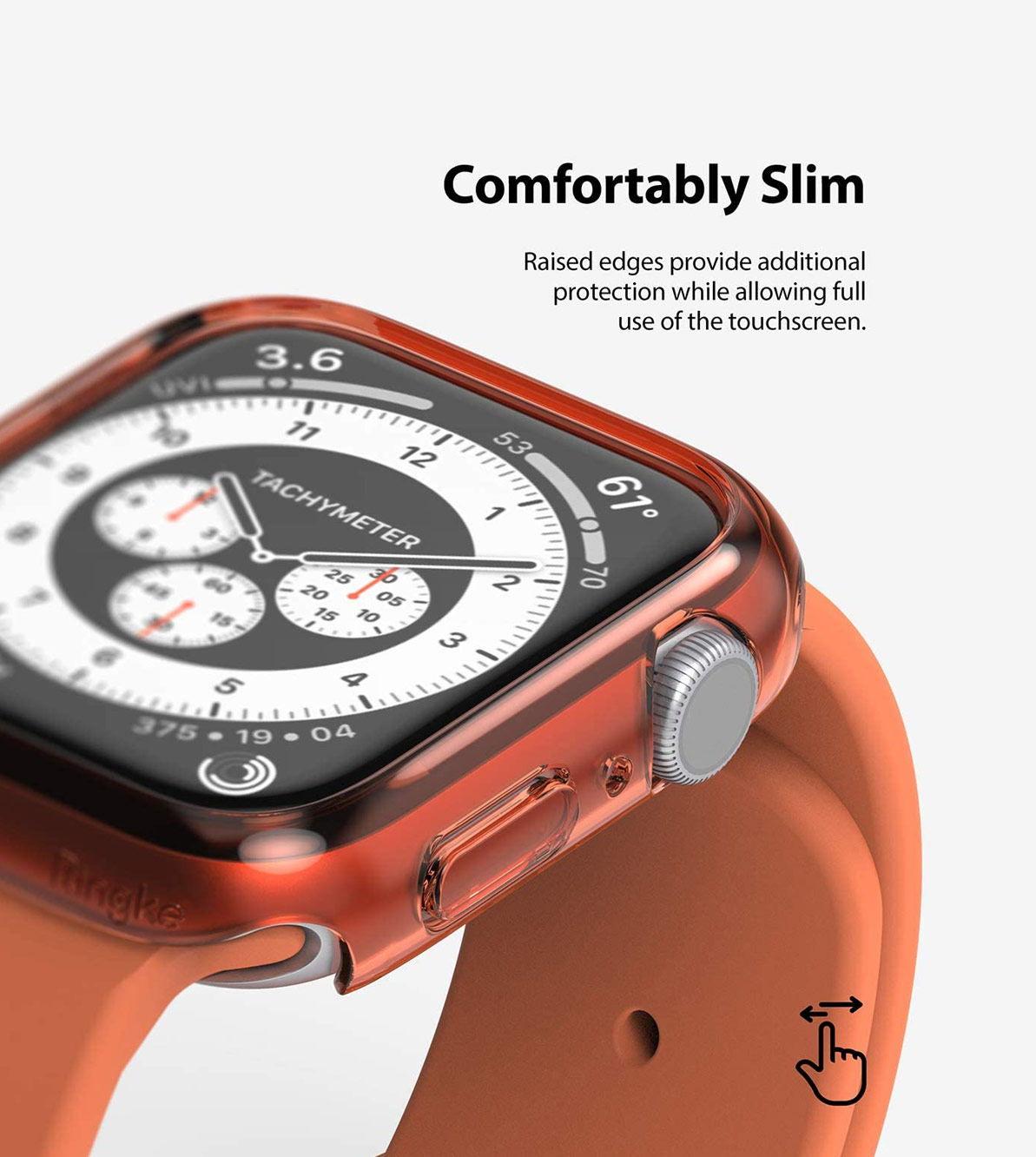 Picture of Apple Watch 40mm Case | Ringke Slim Perfect Fit Case for Apple Watch Series 4 5 6 SE 40mm  (2 PACK with Clear and Cloral)