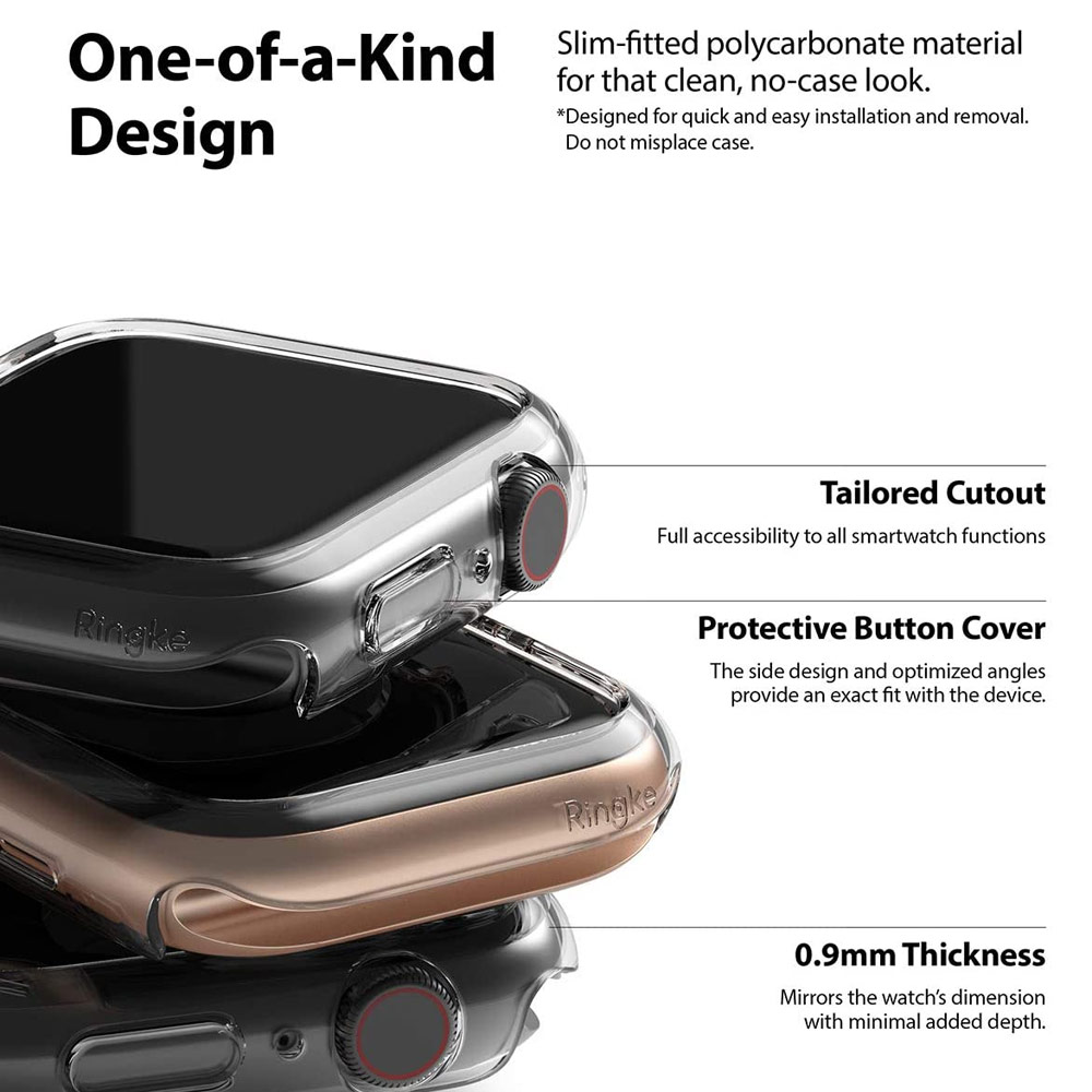 Picture of Apple Watch 44mm Case | Ringke Slim Perfect Fit Case for Apple Watch Series 4 5 6 SE 44mm (2 PACK with Clear)