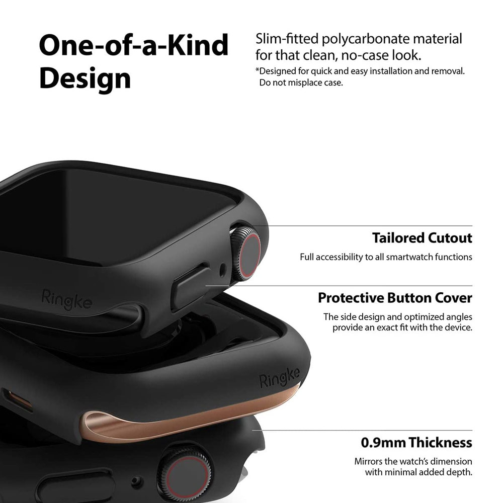 Picture of Apple Watch 44mm Case | Ringke Slim Perfect Fit Case for Apple Watch Series 4 5 6 SE 44mm  (2 PACK with Clear and Black)