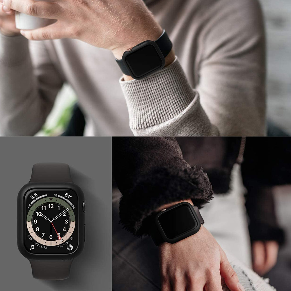 Picture of Apple Watch 44mm Case | Ringke Slim Perfect Fit Case for Apple Watch Series 4 5 6 SE 44mm  (2 PACK with Clear and Black)