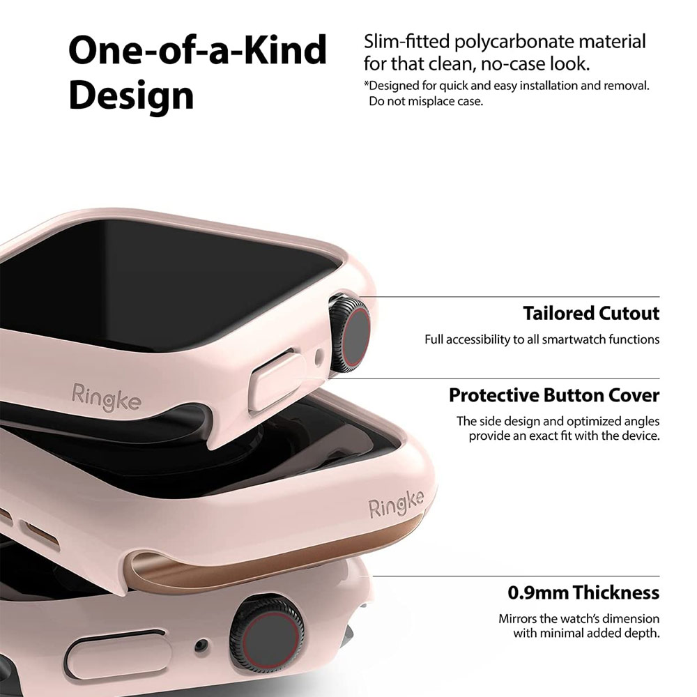 Picture of Apple Watch 44mm Case | Ringke Slim Perfect Fit Case for Apple Watch Series 4 5 6 SE 44mm  (2 PACK with Clear and Peach Pink)