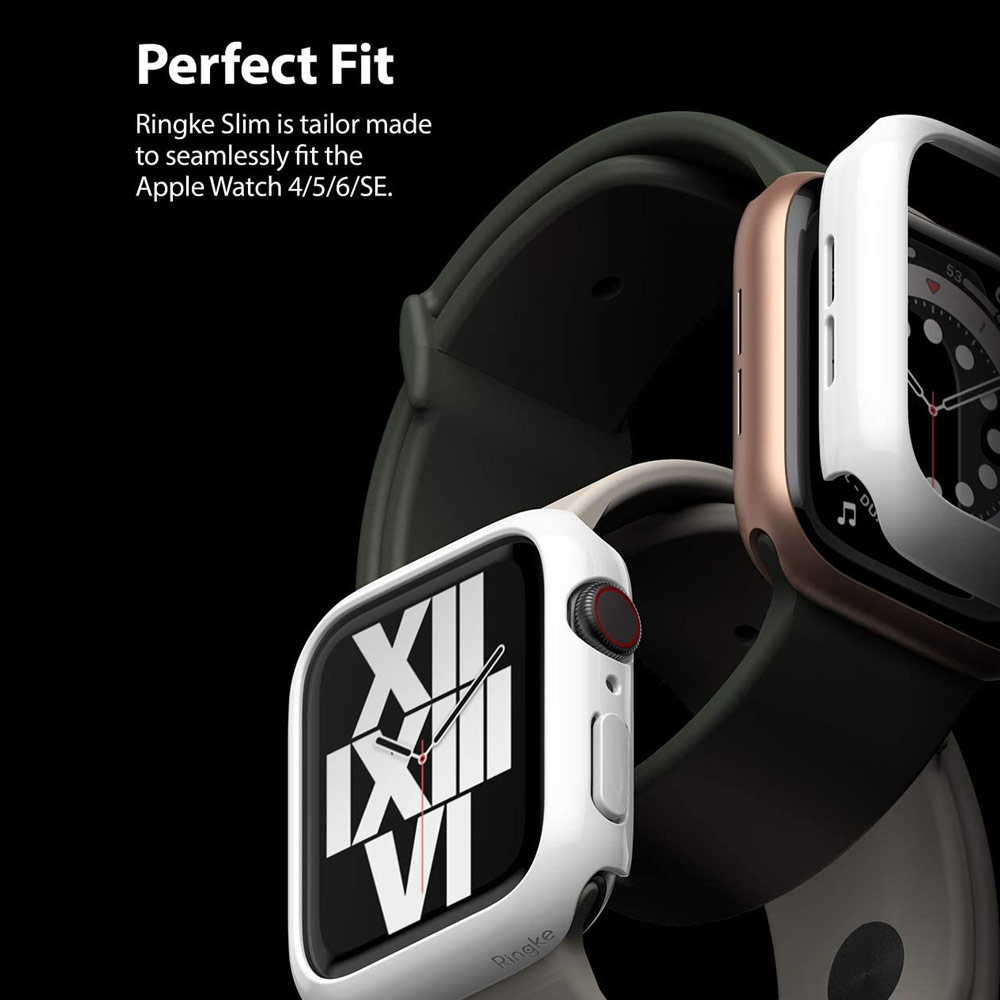 Picture of Apple Watch 44mm Case | Ringke Slim Perfect Fit Case for Apple Watch Series 4 5 6 SE 44mm  (2 PACK with Clear and Chrome Rose Gold)