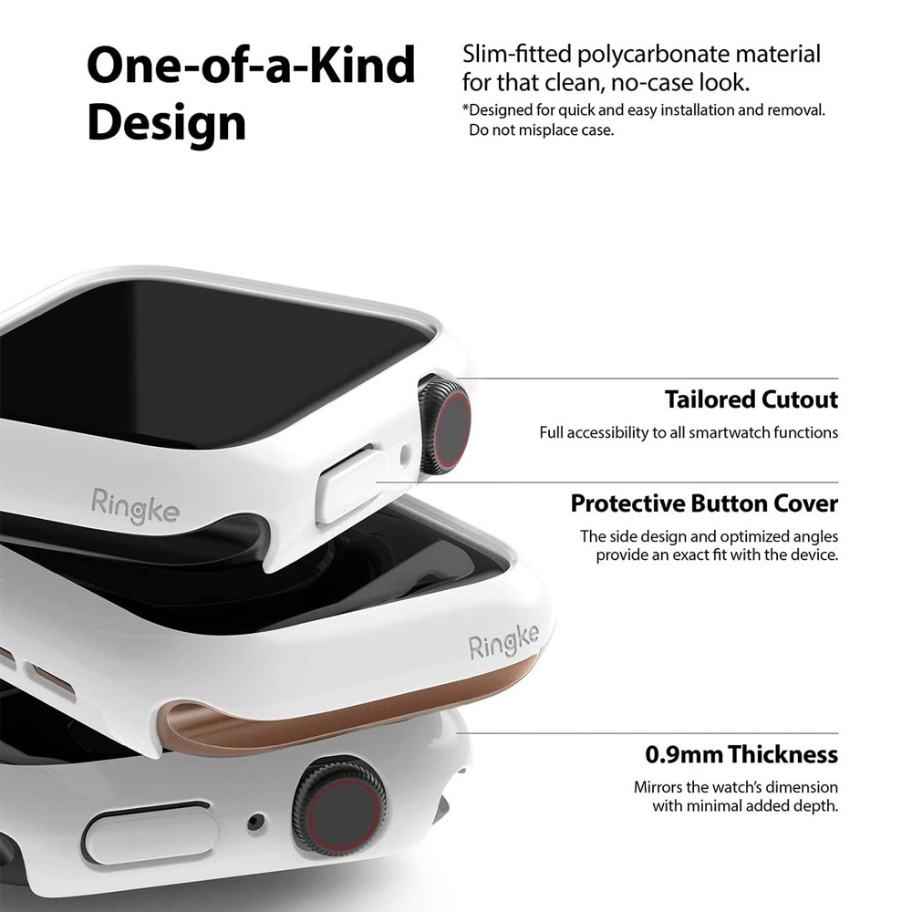 Picture of Apple Watch 44mm Case | Ringke Slim Perfect Fit Case for Apple Watch Series 4 5 6 SE 44mm  (2 PACK with Clear and Chrome Rose Gold)