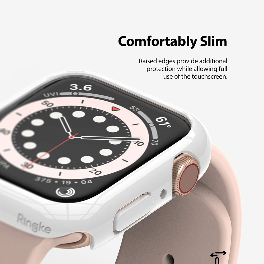 Picture of Apple Watch 44mm Case | Ringke Slim Perfect Fit Case for Apple Watch Series 4 5 6 SE 44mm  (2 PACK with Clear and Chrome Rose Gold)