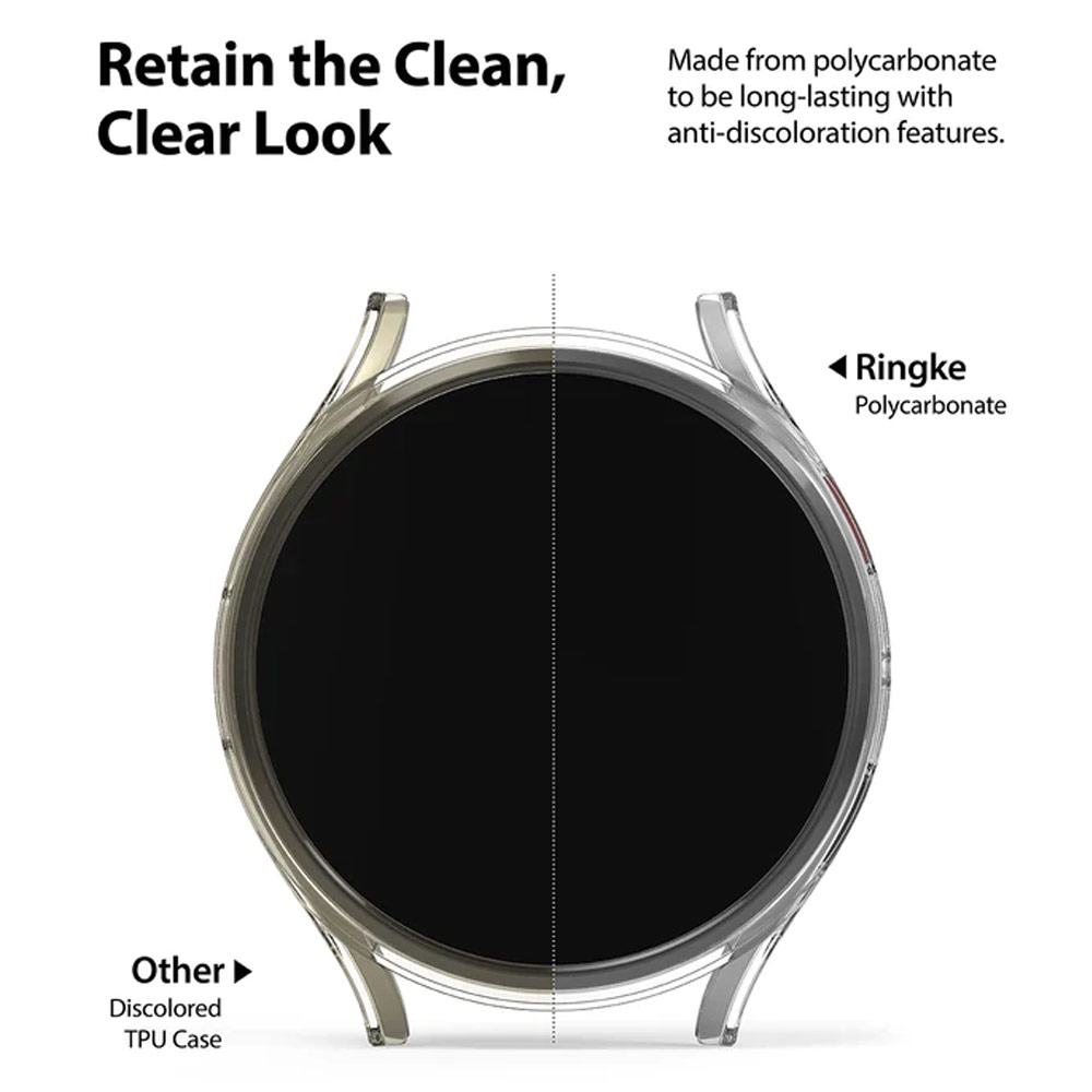 Picture of Samsung Galaxy Watch 4 40mm Case | Ringke Slim and lightweight Durable Case for Galaxy Watch 4 40mm Case (Clear and Dark Chrome)