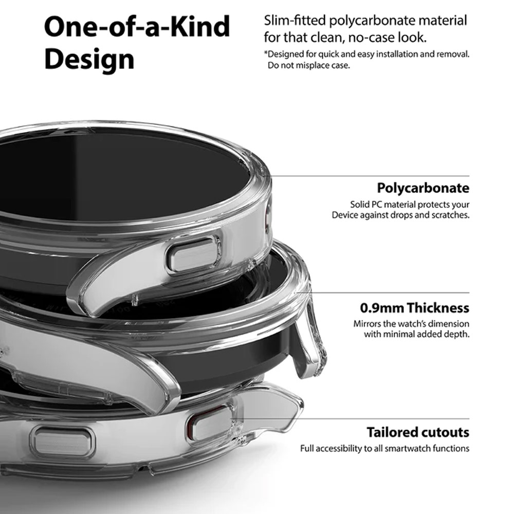 Picture of Samsung Galaxy Watch 4 44mm Case | Ringke Slim and lightweight Durable Case for Galaxy Watch 4 44mm Case (Clear and Chrome)