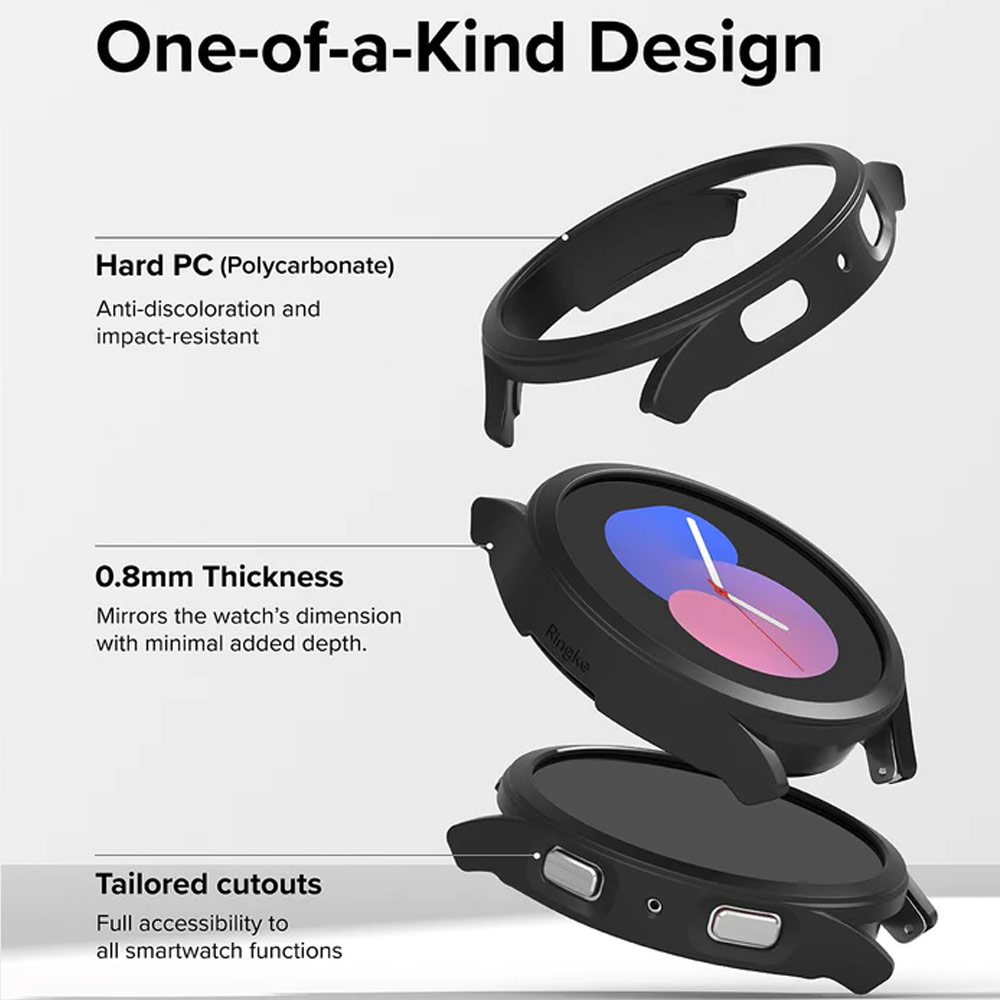 Picture of Samsung Galaxy Watch 5 40mm Case | Ringke Slim Case Durable PC Protection Case for Samsung Galaxy Watch 5 Series 40mm (Dark Chrome)