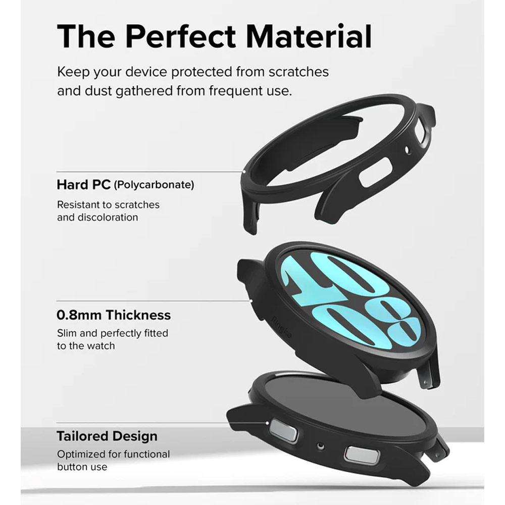 Picture of Samsung Galaxy Watch 6 40mm Case | Ringke Slim Case Durable Protection PC Case for Samsung Galaxy Watch 6 Series 40mm (Clear and Chrome)