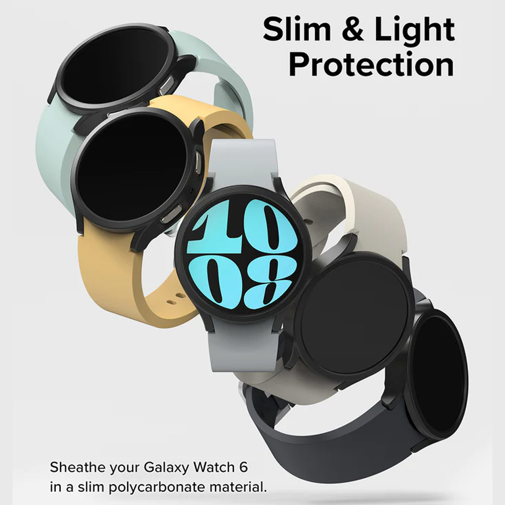 Picture of Samsung Galaxy Watch 6 44mm Case | Ringke Slim Case Durable Protection PC Case for Samsung Galaxy Watch 6 Series 44mm (Clear and Chrome)