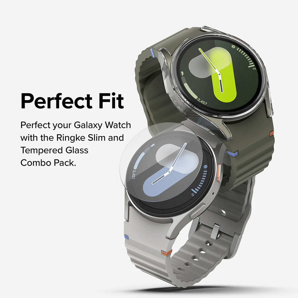 Picture of Samsung Galaxy Watch 7 40mm Case | Ringke Slim Case and Tempered Glass Screen Protector for Samsung Galaxy Watch 7 40mm (Clear)