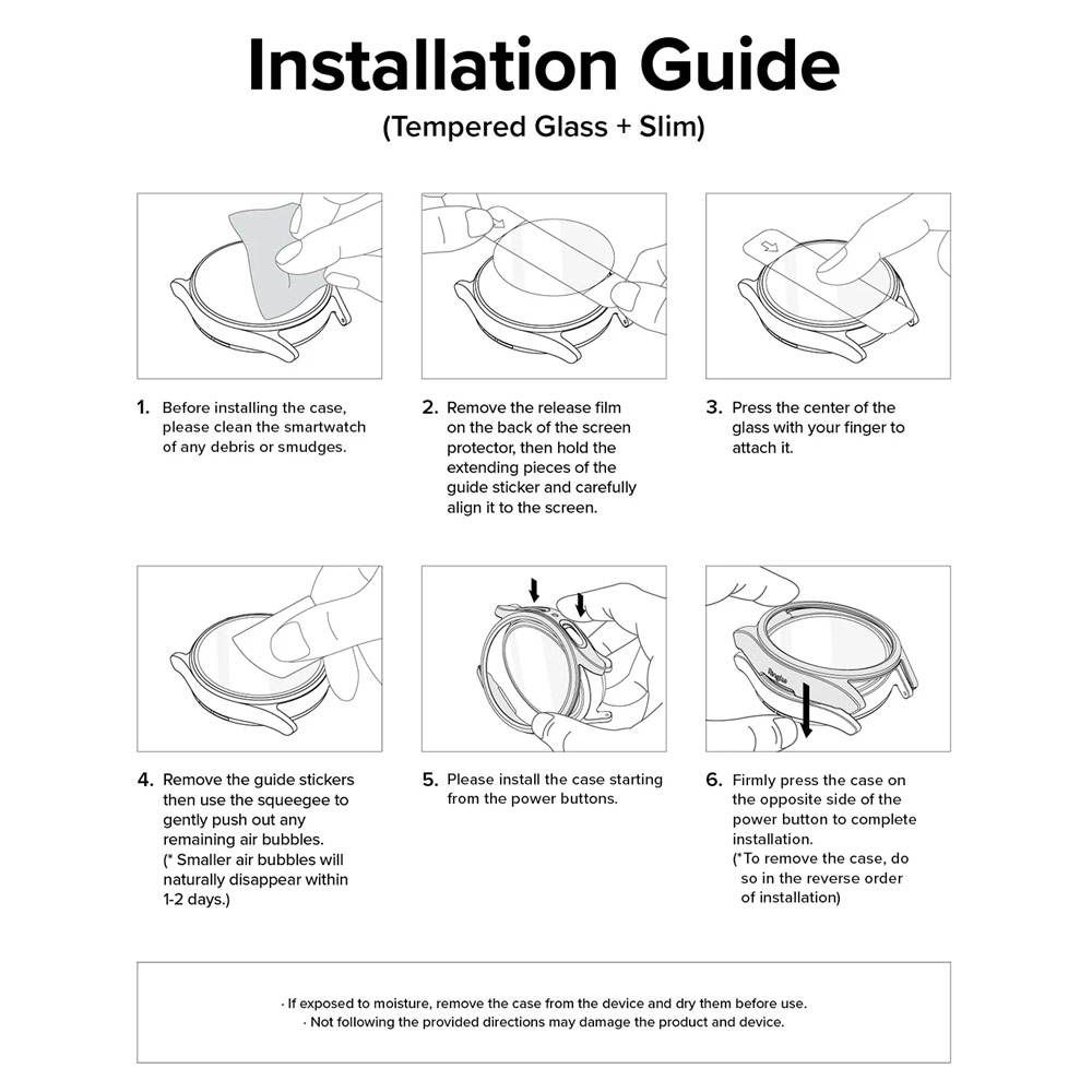 Picture of Samsung Galaxy Watch 7 40mm Case | Ringke Slim Case and Tempered Glass Screen Protector for Samsung Galaxy Watch 7 40mm (Clear)