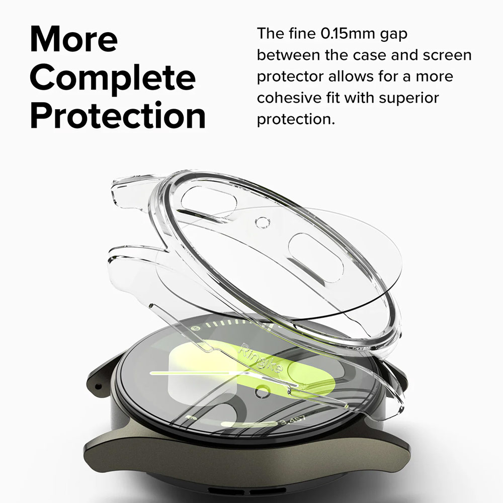 Picture of Samsung Galaxy Watch 7 44mm Case | Ringke Slim Case and Tempered Glass Screen Protector for Samsung Galaxy Watch 7 44mm (Clear)