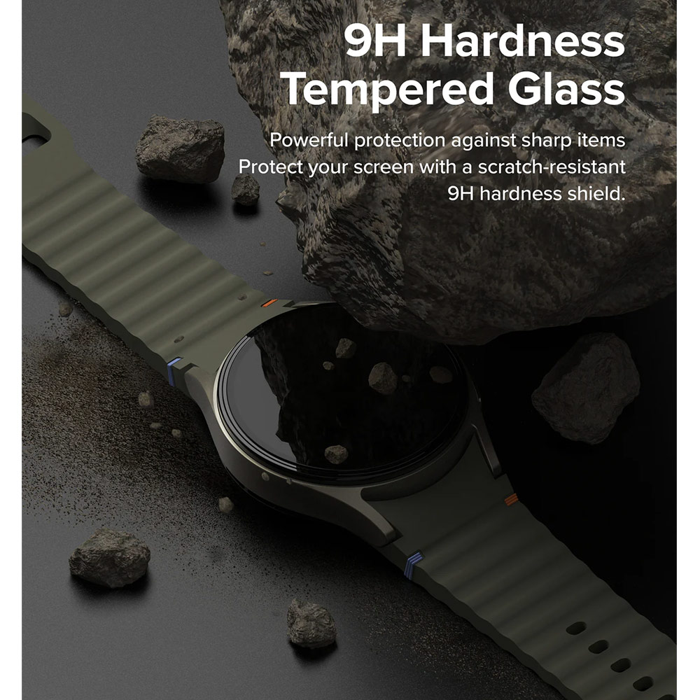 Picture of Samsung Galaxy Watch 7 44mm Case | Ringke Slim Case and Tempered Glass Screen Protector for Samsung Galaxy Watch 7 44mm (Clear)