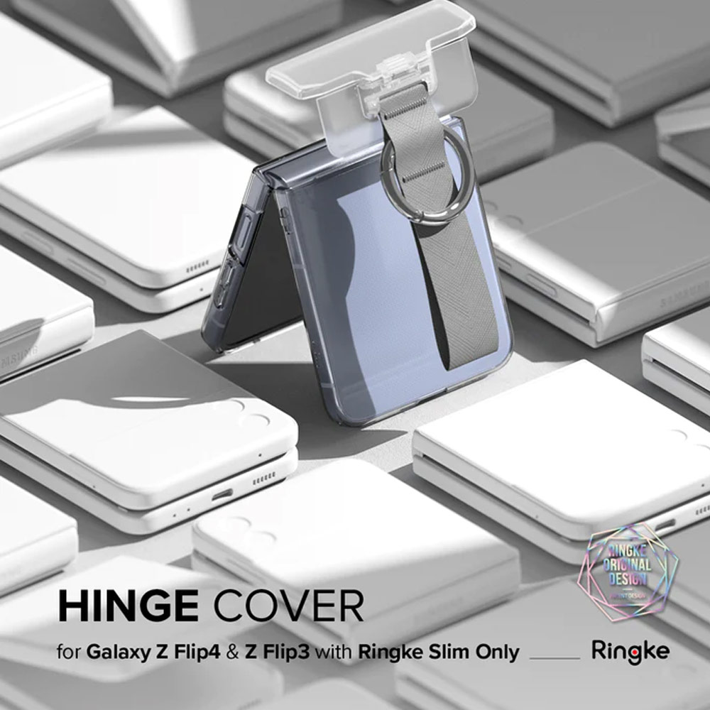 Picture of Samsung Galaxy Z Flip 4 | Ringke Hinge Cover wirh Ring Strap for Samsung Galaxy Z Flip 4 Flip 3 (Dark Gray)