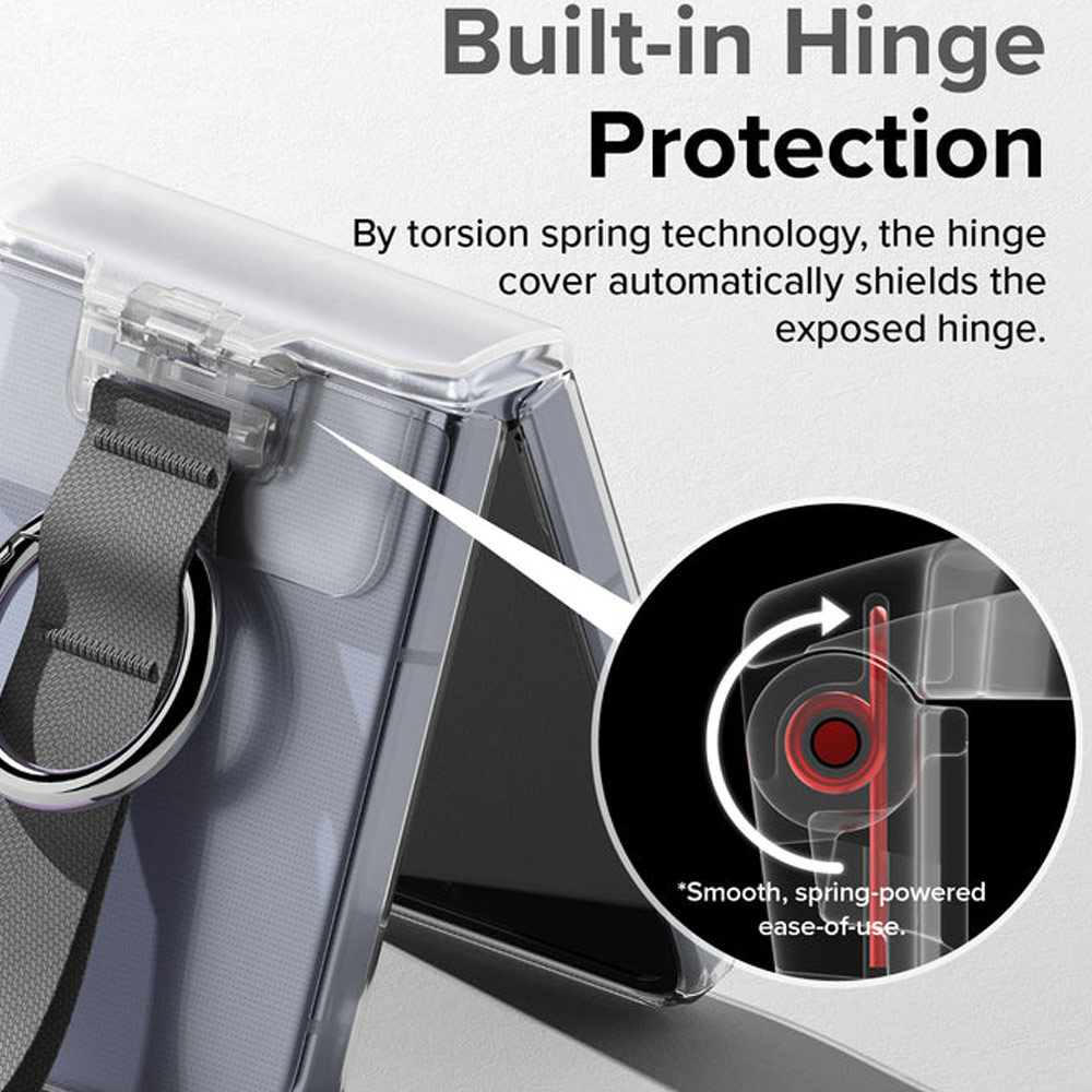 Picture of Samsung Galaxy Z Flip 4 | Ringke Hinge Cover wirh Ring Strap for Samsung Galaxy Z Flip 4 Flip 3 (Dark Gray)