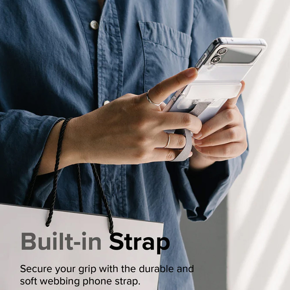 Picture of Samsung Galaxy Z Flip 4 | Ringke Hinge Cover wirh Ring Strap for Samsung Galaxy Z Flip 4 Flip 3 (Dark Gray)