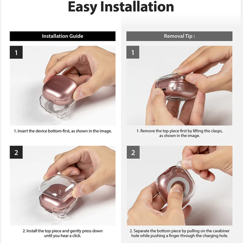 Picture of Samsung Galaxy Buds 2 Pro | Buds 2 | Buds Pro | Buds Live Case | Ringke Slim X Hard Case for Galaxy Buds 2 Pro Buds 2 Pro Live Case (Clear)