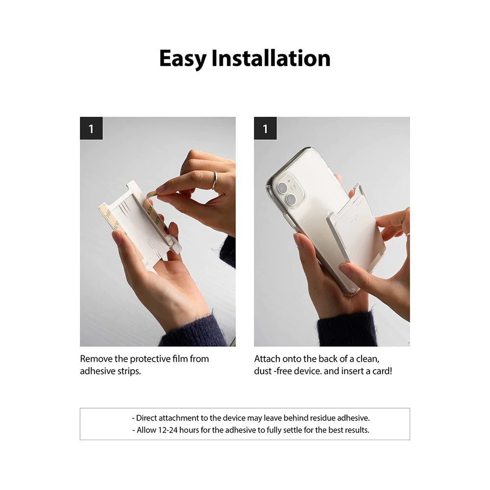 Picture of Ringke Slot Card Holder Max Holder 3 Card 3M Adhesive Sticker with High Quality PC Material for Smartphone (Dark Gray)