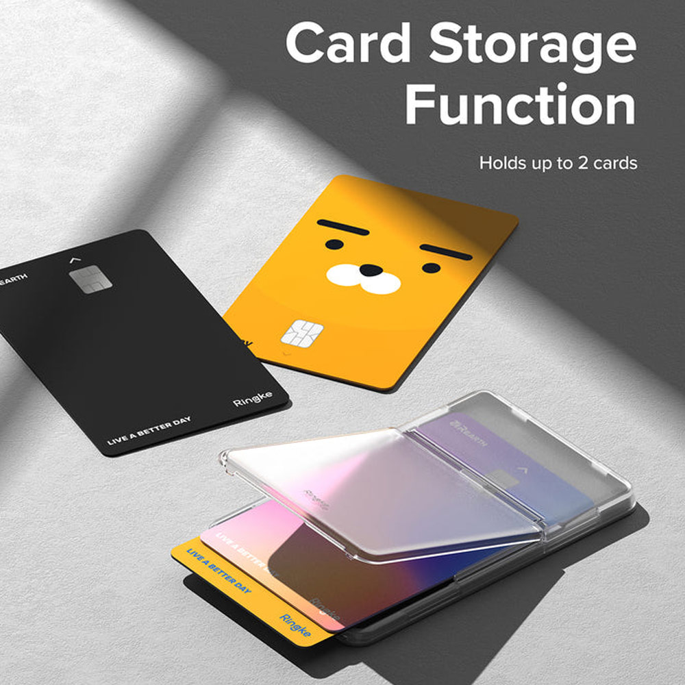 Picture of Ringke 2 in 1 Adhesive Card Holder Stand Slot Kickstand with High Quality PC Material for Smartphone (Clear Mist)